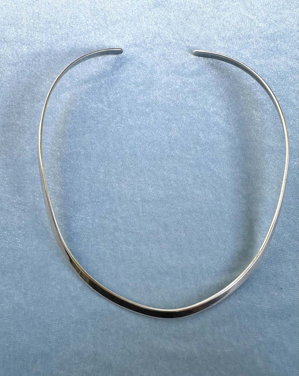 Vintage 925 Sterling Silver Torque Collar Choker Necklace Minimalist Open Band